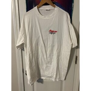 Vintage Snap-on Racing T-Shirt Mens XXL White Hugger Graphic Made in USA 90s Tee